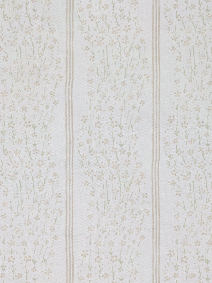 hillhouse floral disty wave stripe linen fabric by nathan turner gold green