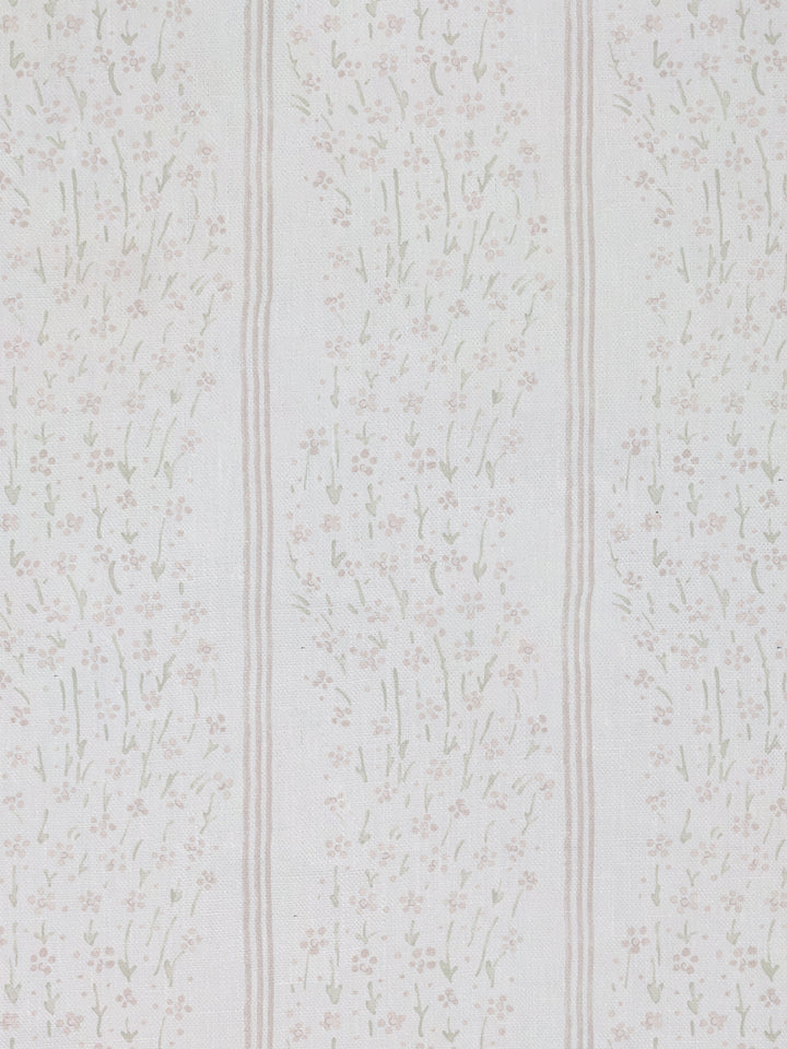 hillhouse floral disty wave stripe linen fabric by nathan turner pink green