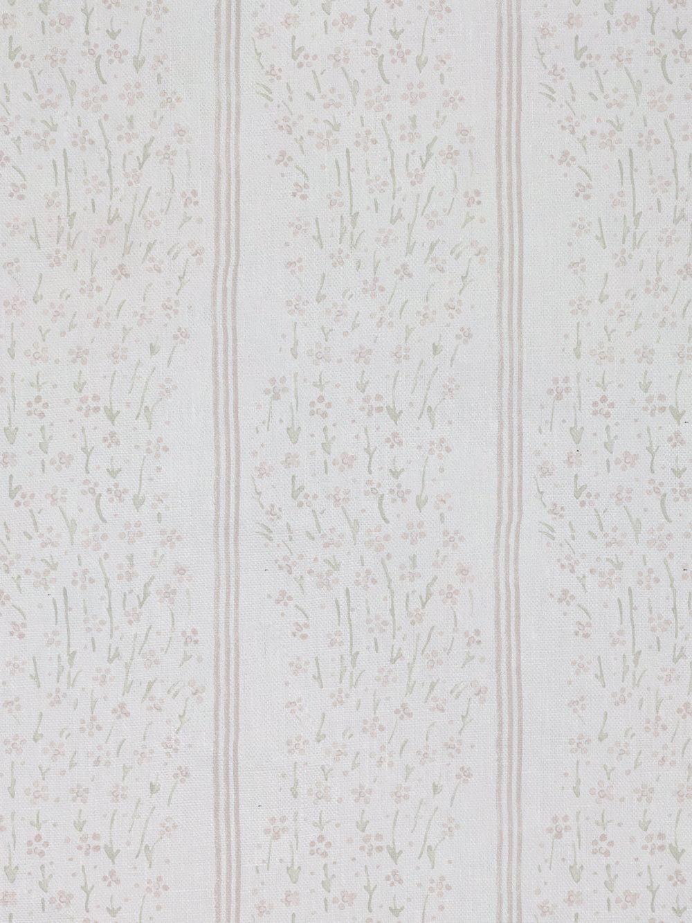 hillhouse floral disty wave stripe linen fabric by nathan turner pink green