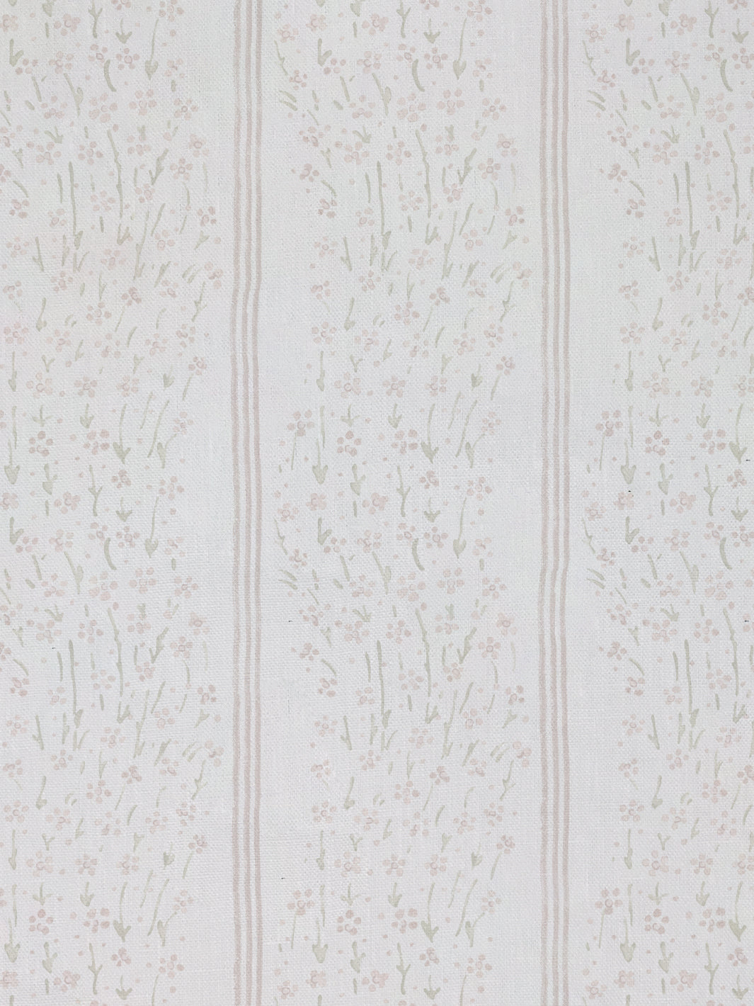 hillhouse floral disty wave stripe linen fabric by nathan turner pink green