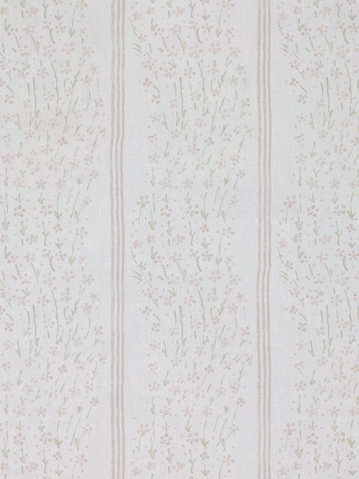 hillhouse floral disty wave stripe linen fabric by nathan turner pink green