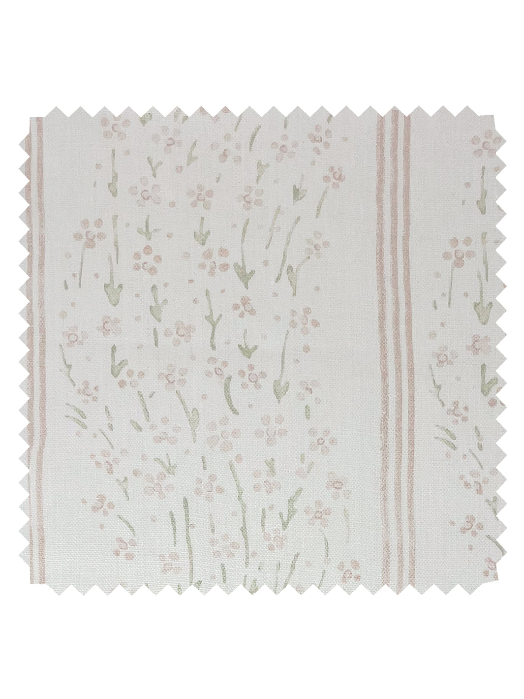 'Hillhouse Floral Ditsy Wave Stripe' Linen Fabric by Nathan Turner - Pink Green