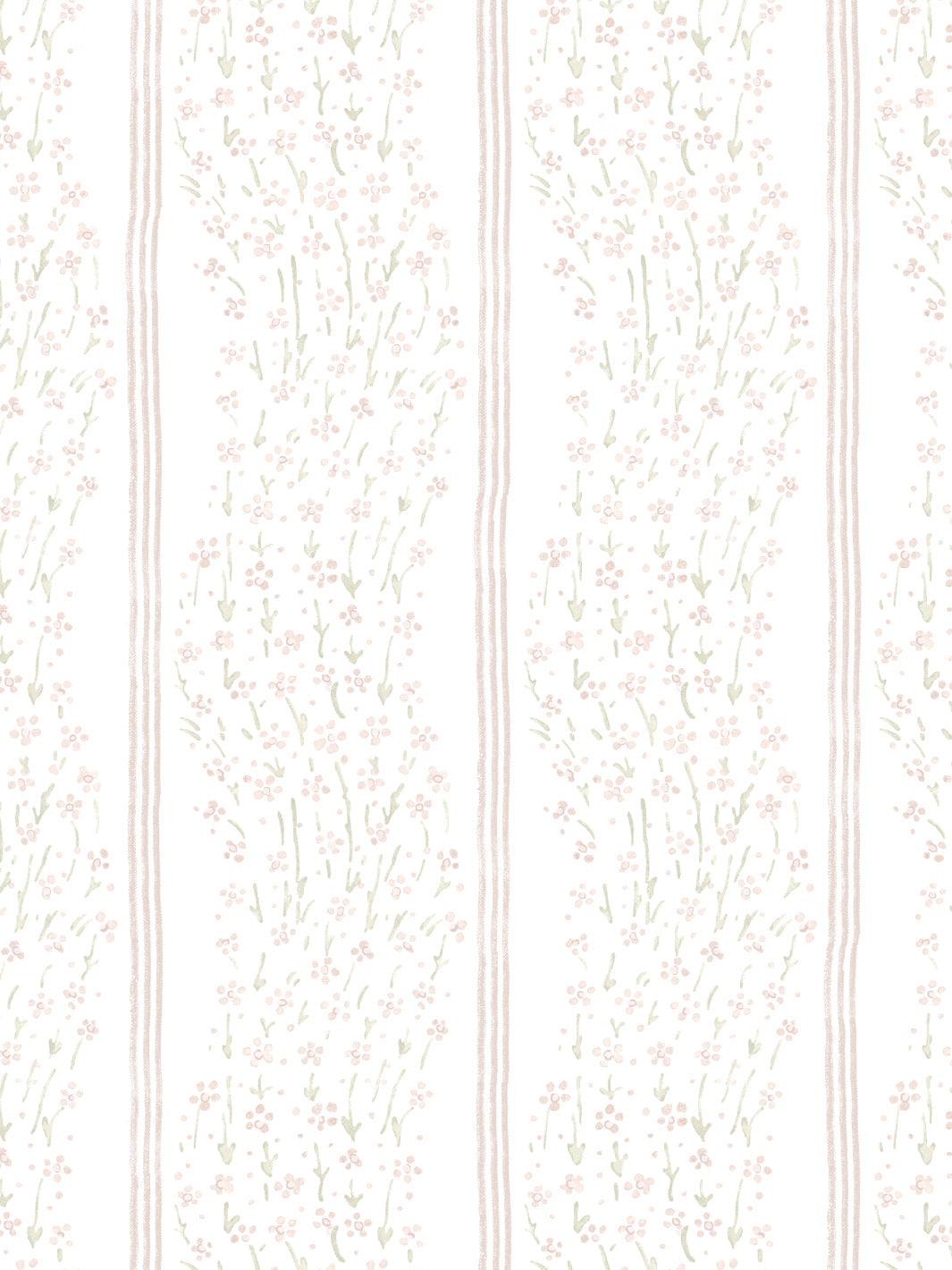 'Hillhouse Floral Disty Wave' Wallpaper by Nathan Turner - Pink Green