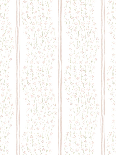 'Hillhouse Floral Disty Wave' Wallpaper by Nathan Turner - Pink Green