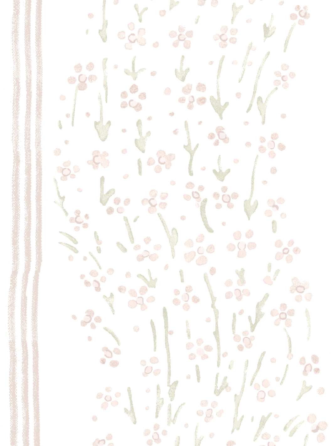 Hillhouse Floral Disty Wave' Wallpaper by Nathan Turner - Pink Green