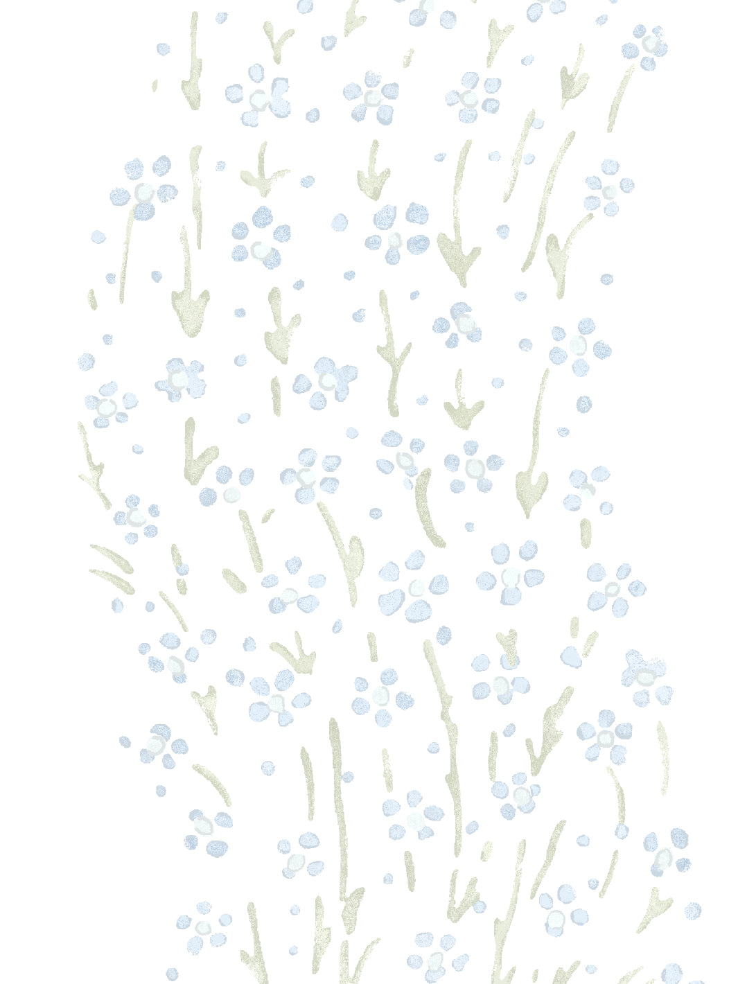 'Hillhouse Floral Ditsy Wave' Wallpaper by Nathan Turner - Blue Green