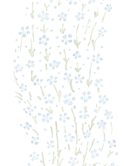 'Hillhouse Floral Ditsy Wave' Wallpaper by Nathan Turner - Blue Green