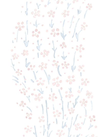 'Hillhouse Floral Ditsy Wave' Wallpaper by Nathan Turner - Pink Blue
