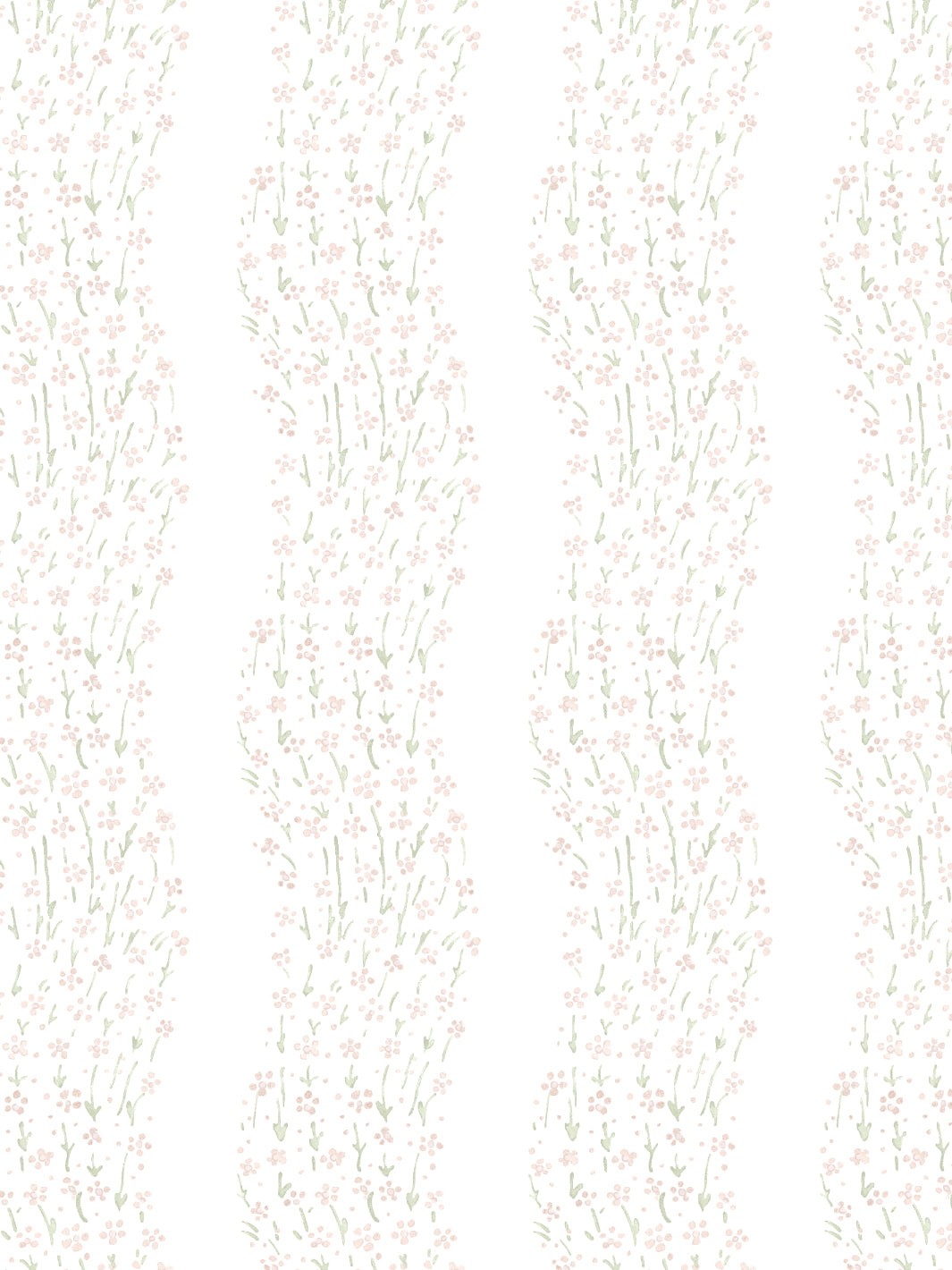 'Hillhouse Floral Ditsy Wave' Wallpaper by Nathan Turner - Pink Green