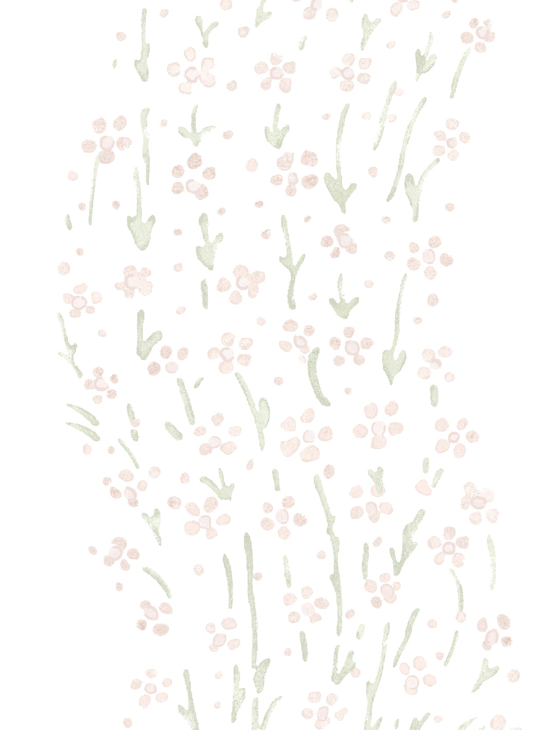 'Hillhouse Floral Ditsy Wave' Wallpaper by Nathan Turner - Pink Green