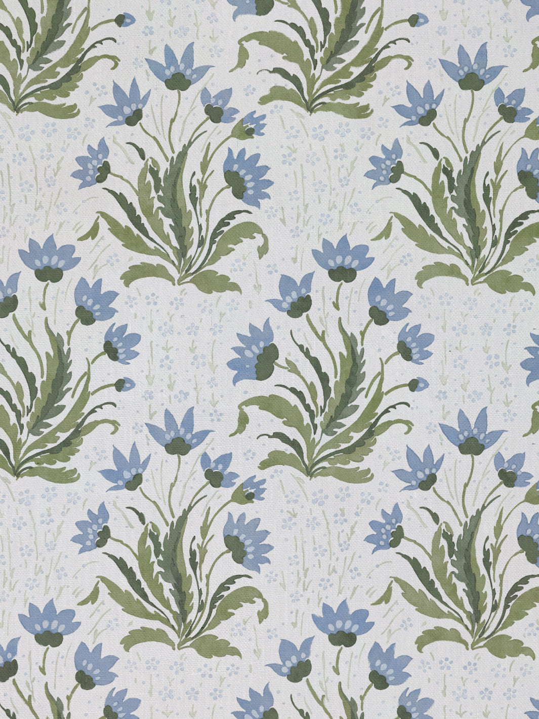 hillhouse floral multi linen fabric by nathan turner blue green