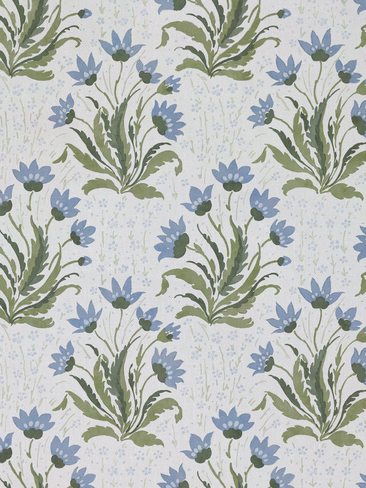 hillhouse floral multi linen fabric by nathan turner blue green