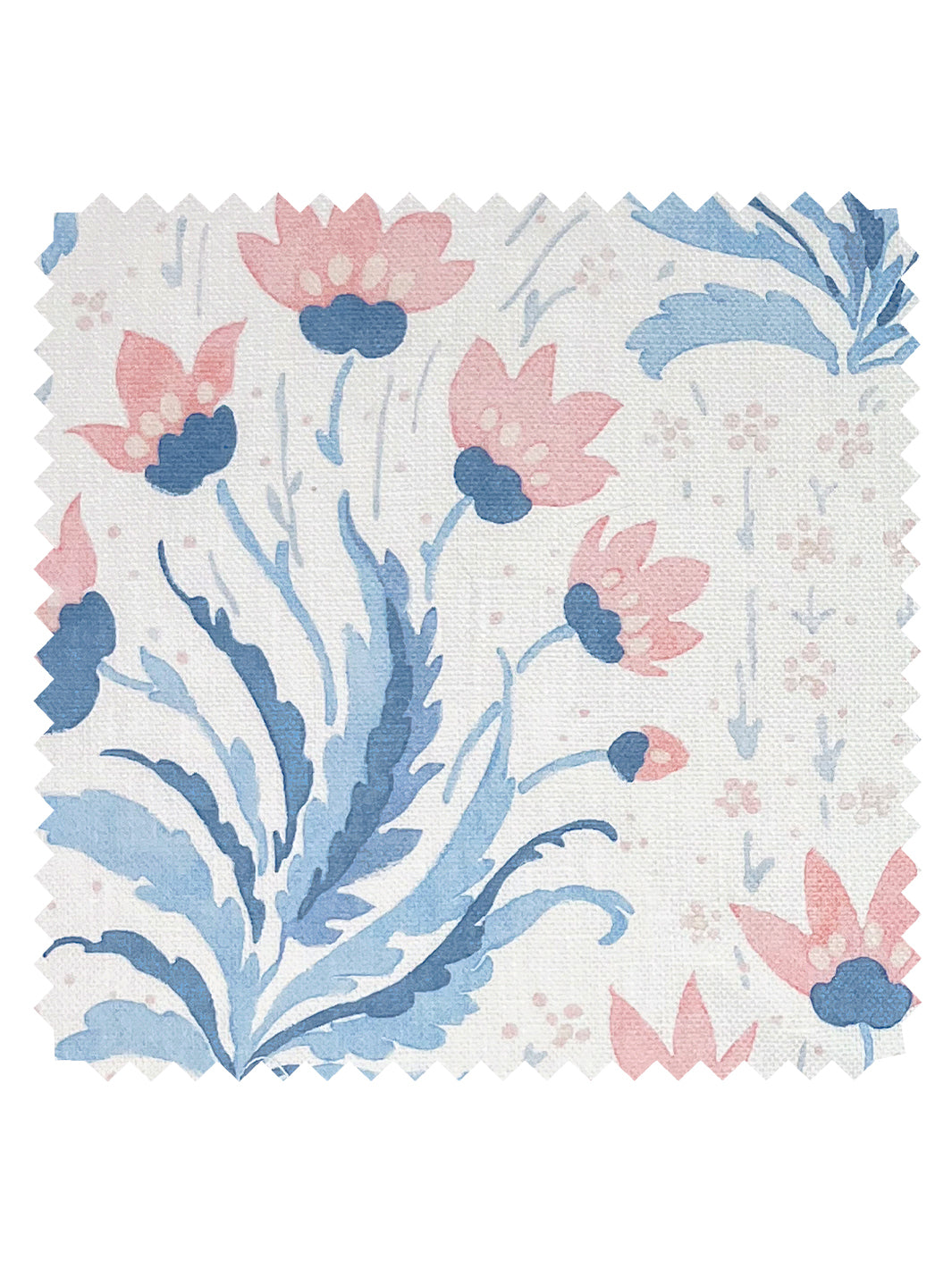 'Hillhouse Floral Multi' Linen Fabric by Nathan Turner - Pink Blue