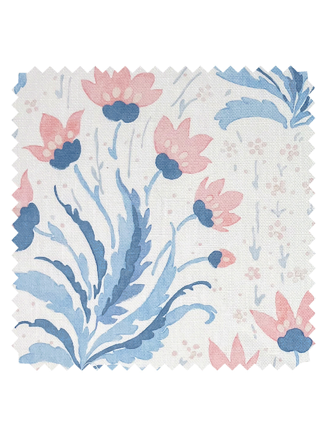hillhouse floral multi linen fabric by nathan turner pink blue