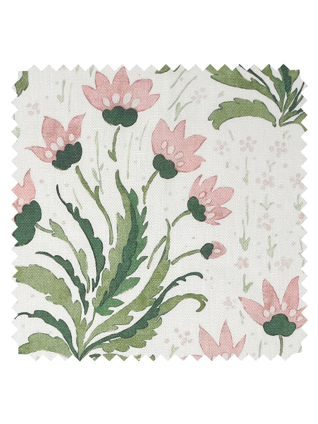 'Hillhouse Floral Multi' Linen Fabric by Nathan Turner - Pink Green