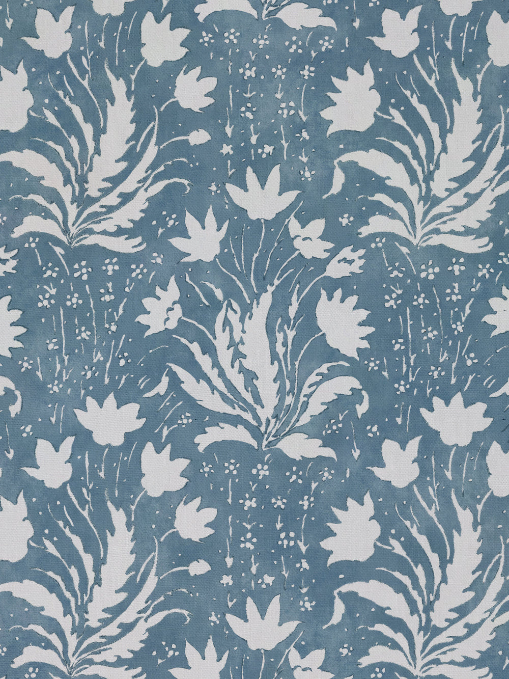 hillhouse floral one color linen fabric by nathan turner blue