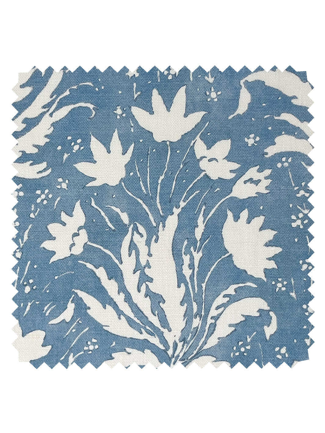 'Hillhouse Floral One Color' Linen Fabric by Nathan Turner - Blue
