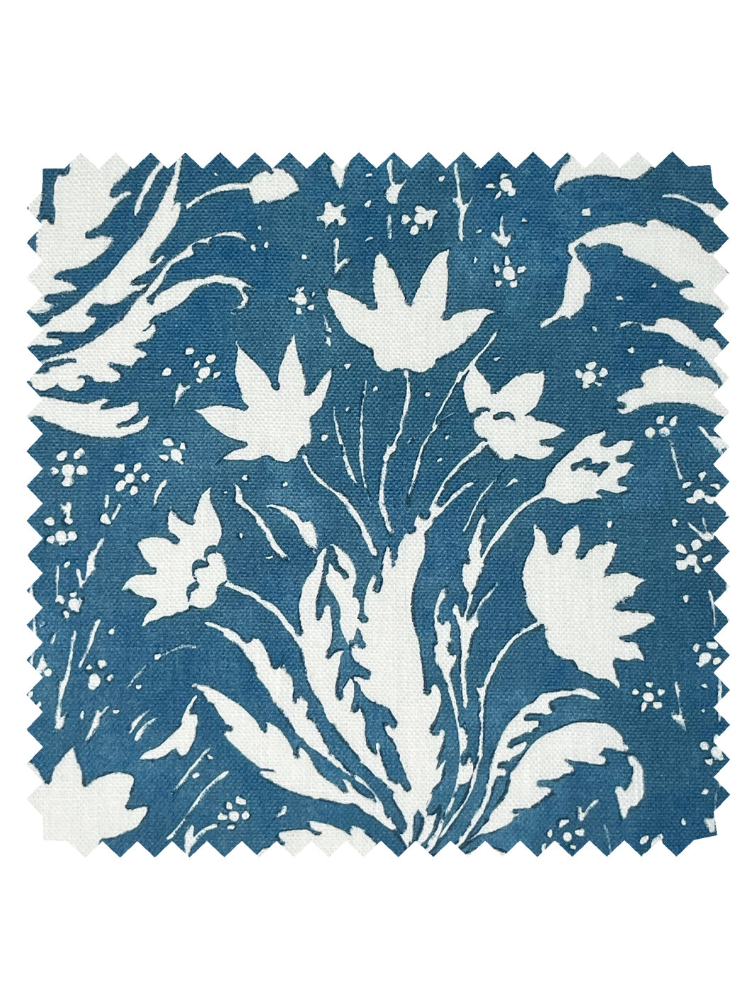 'Hillhouse Floral One Color' Linen Fabric by Nathan Turner - Dark Blue