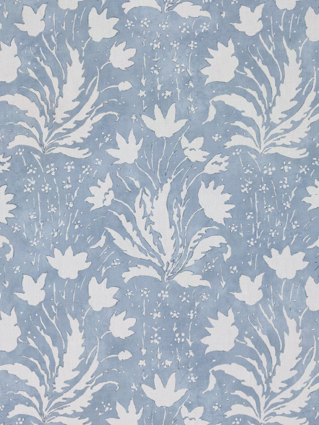 'Hillhouse Floral One Color' Linen Fabric by Nathan Turner - Light Blue