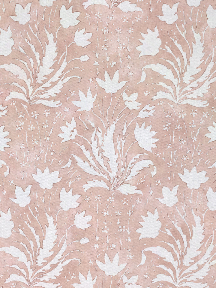 hillhouse floral one color linen fabric by nathan turner pink