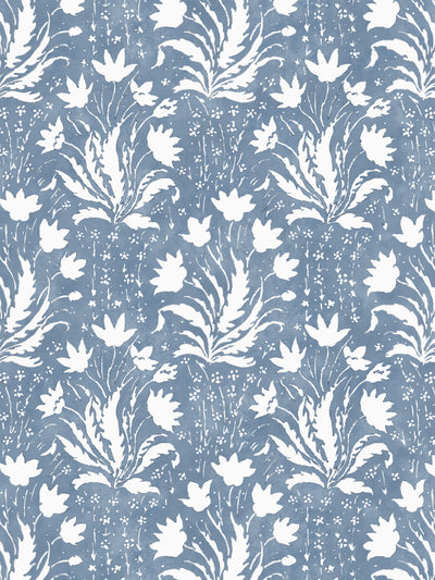 hillhouse floral one color wallpaper by nathan turner blue