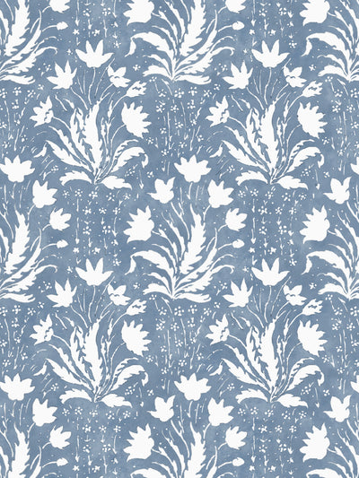'Hillhouse Floral One Color' Wallpaper by Nathan Turner - Blue