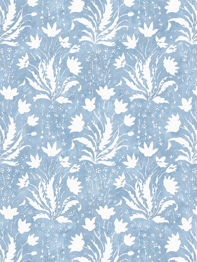hillhouse floral one color wallpaper by nathan turner light blue