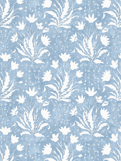 'Hillhouse Floral One Color' Wallpaper by Nathan Turner - Light Blue