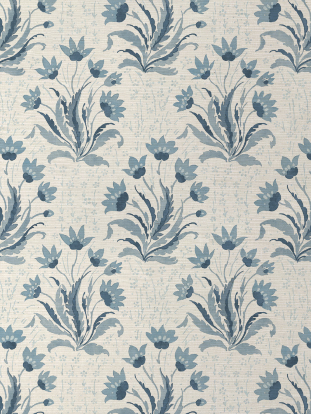 'Hillhouse Floral Tonal' Grasscloth Wallpaper by Nathan Turner - Blue