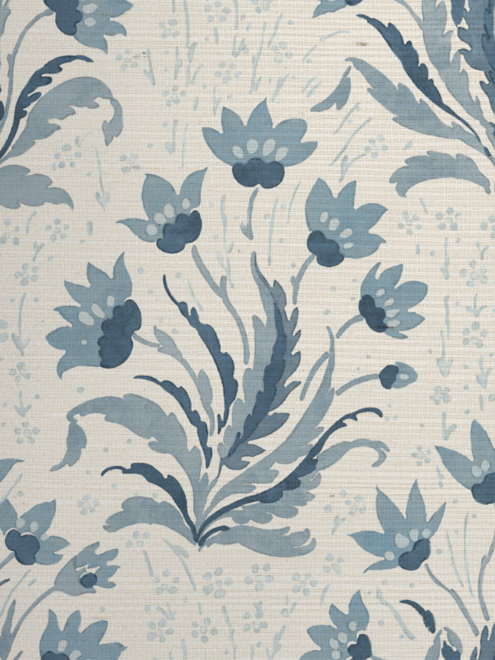 hillhouse floral tonal grasscloth wallpaper by nathan turner blue