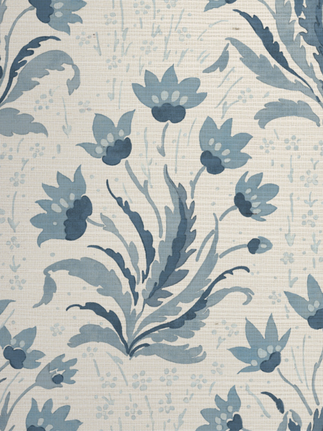 hillhouse floral tonal grasscloth wallpaper by nathan turner blue
