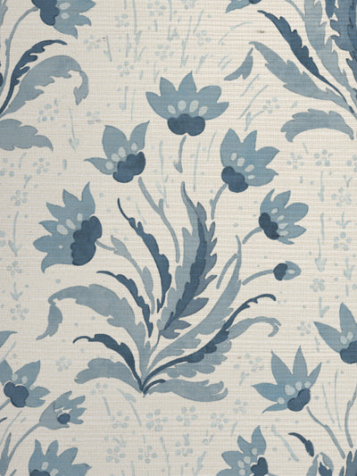 hillhouse floral tonal grasscloth wallpaper by nathan turner blue