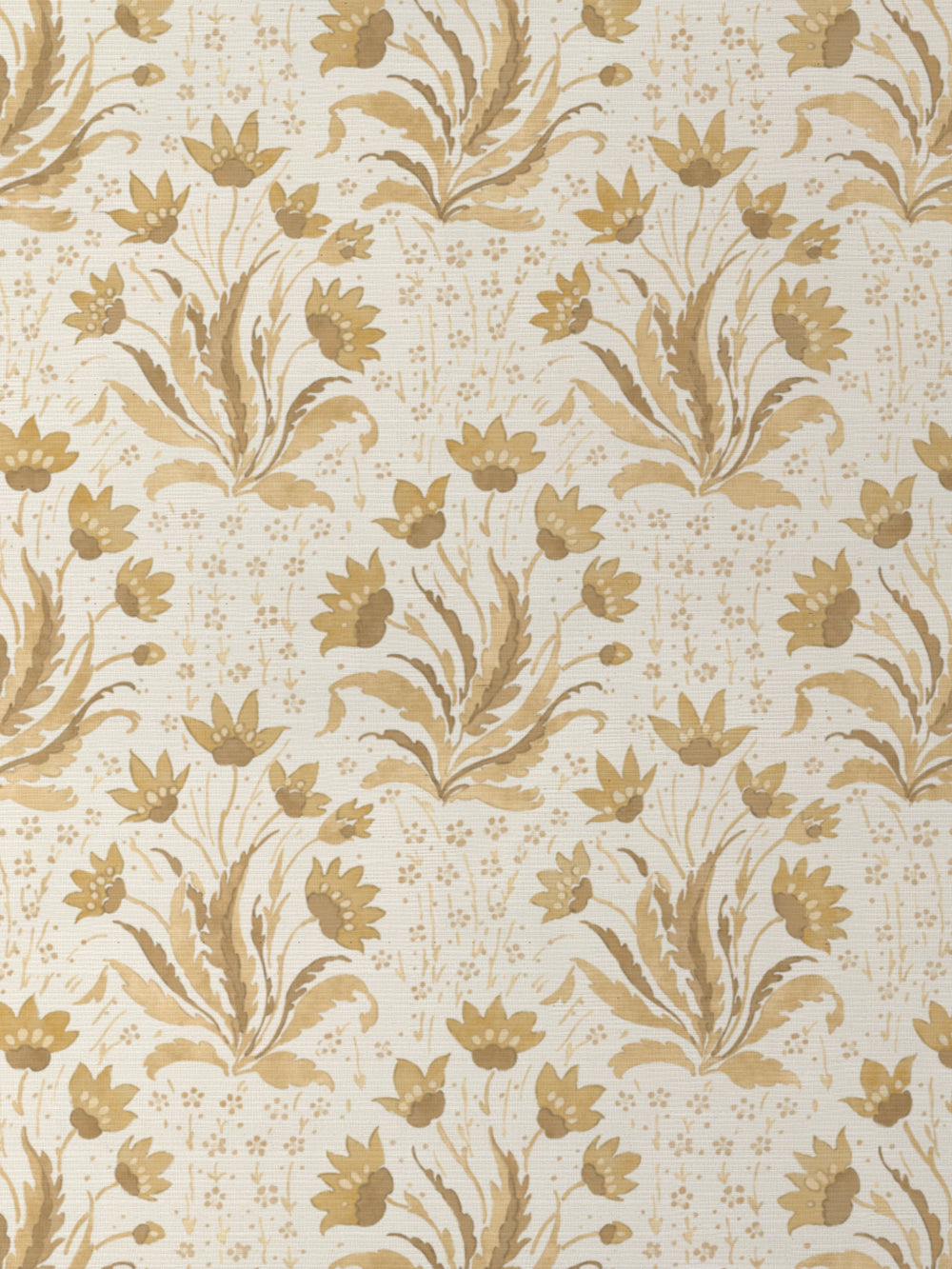 hillhouse floral tonal grasscloth wallpaper by nathan turner mustard