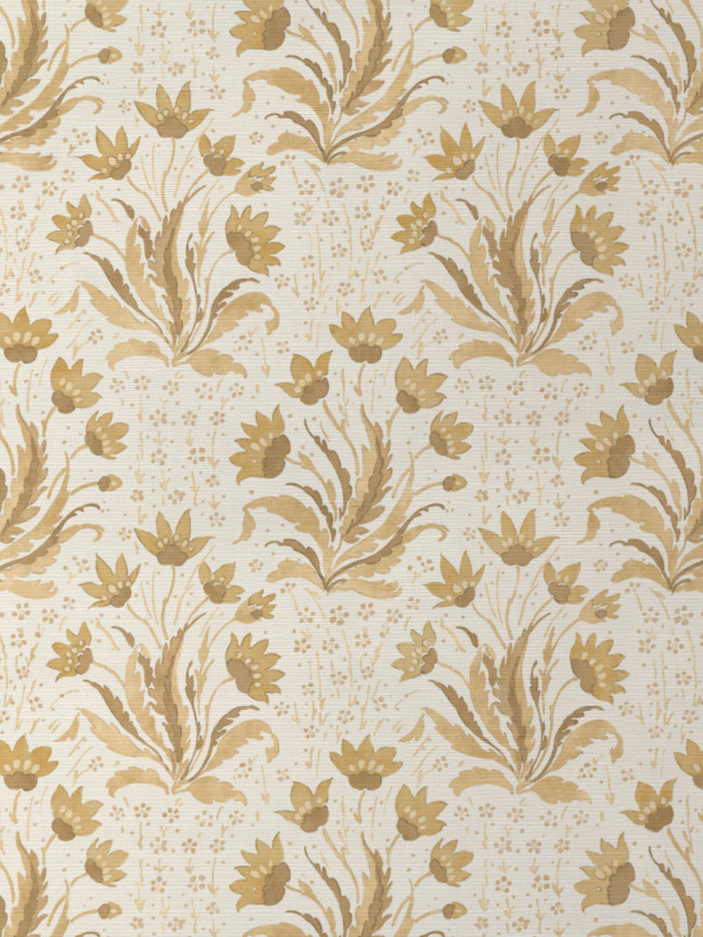 hillhouse floral tonal grasscloth wallpaper by nathan turner mustard