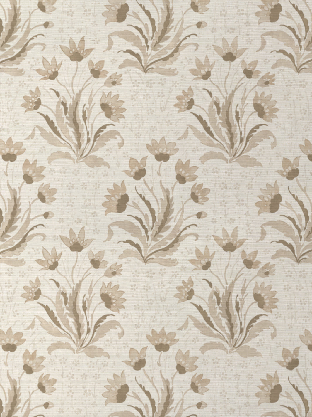 'Hillhouse Floral Tonal' Grasscloth Wallpaper by Nathan Turner - Neutral