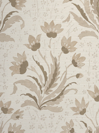 'Hillhouse Floral Tonal' Grasscloth Wallpaper by Nathan Turner - Neutral