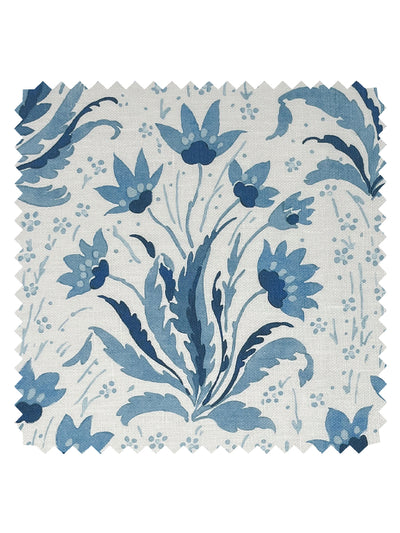 'Hillhouse Floral Tonal' Linen Fabric by Nathan Turner - Blue