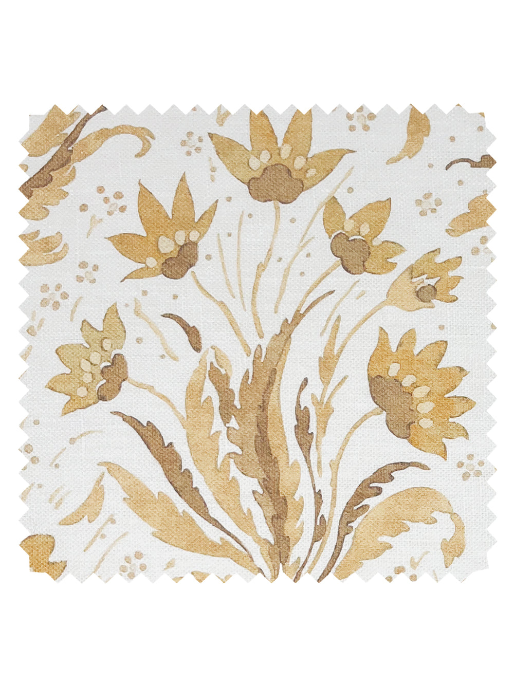 hillhouse floral tonal linen fabric by nathan turner mustard