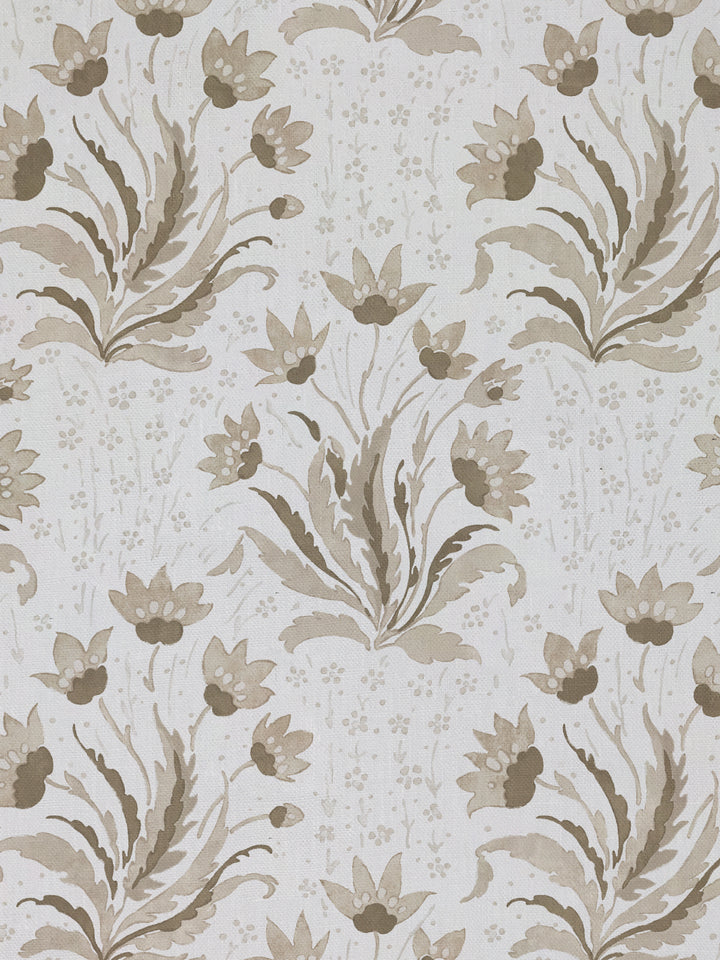 hillhouse floral tonal linen fabric by nathan turner neutral