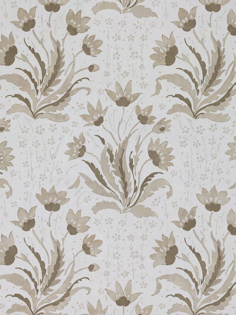 hillhouse floral tonal linen fabric by nathan turner neutral