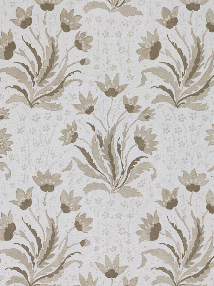 hillhouse floral tonal linen fabric by nathan turner neutral