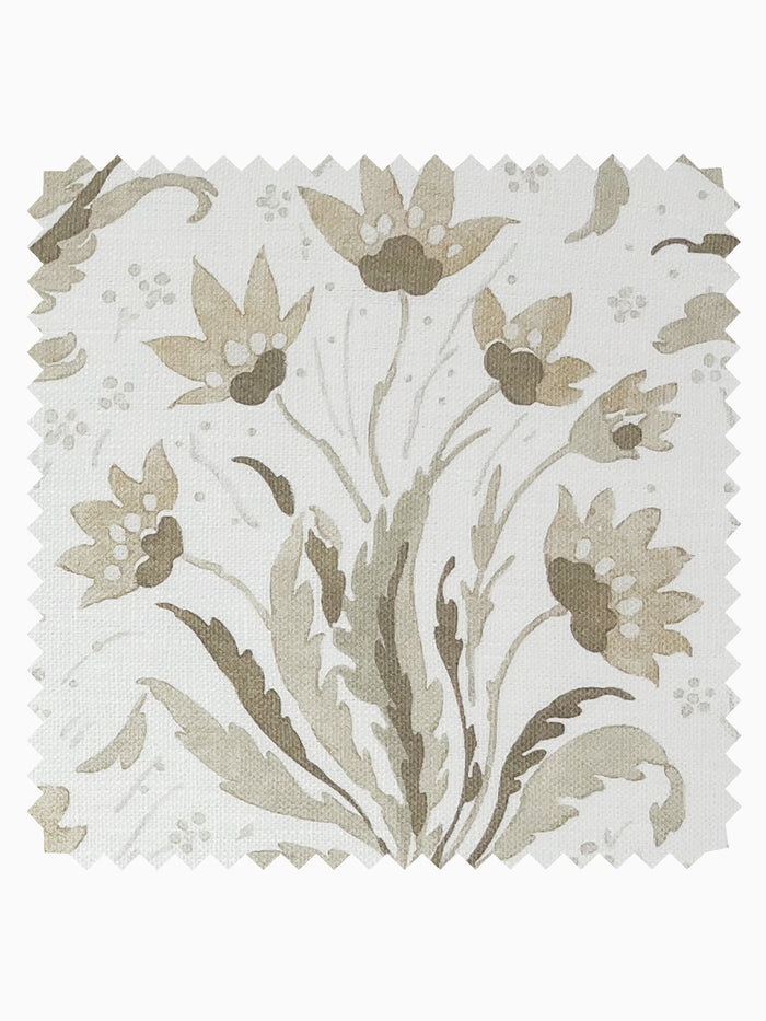 Hillhouse Floral Tonal' Linen Fabric by Nathan Turner - Neutral