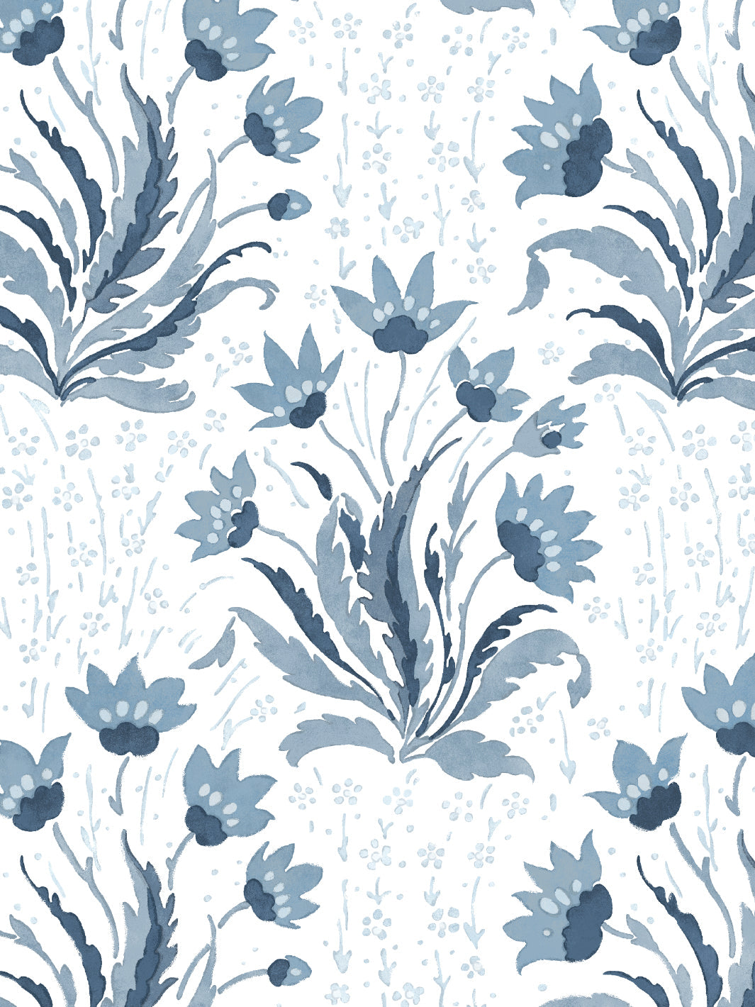 hillhouse floral tonal wallpaper by nathan turner blue