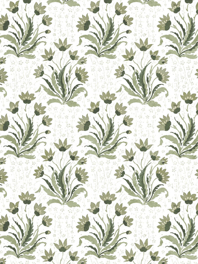 'Hillhouse Floral Tonal' Wallpaper by Nathan Turner - Moss