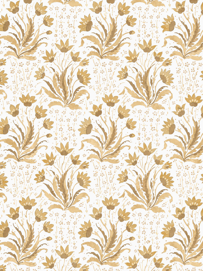 'Hillhouse Floral Tonal' Wallpaper by Nathan Turner - Mustard