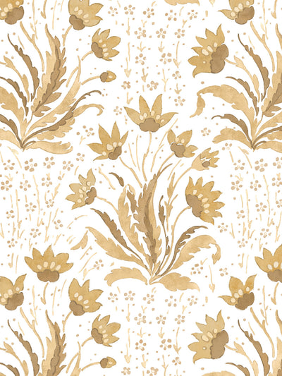 'Hillhouse Floral Tonal' Wallpaper by Nathan Turner - Mustard