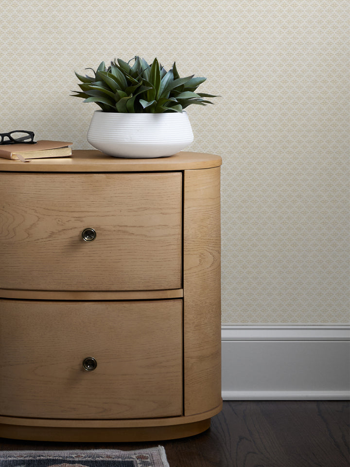 'Hyacinth' Wallpaper by Wallshoppe - Butter - Room Shot