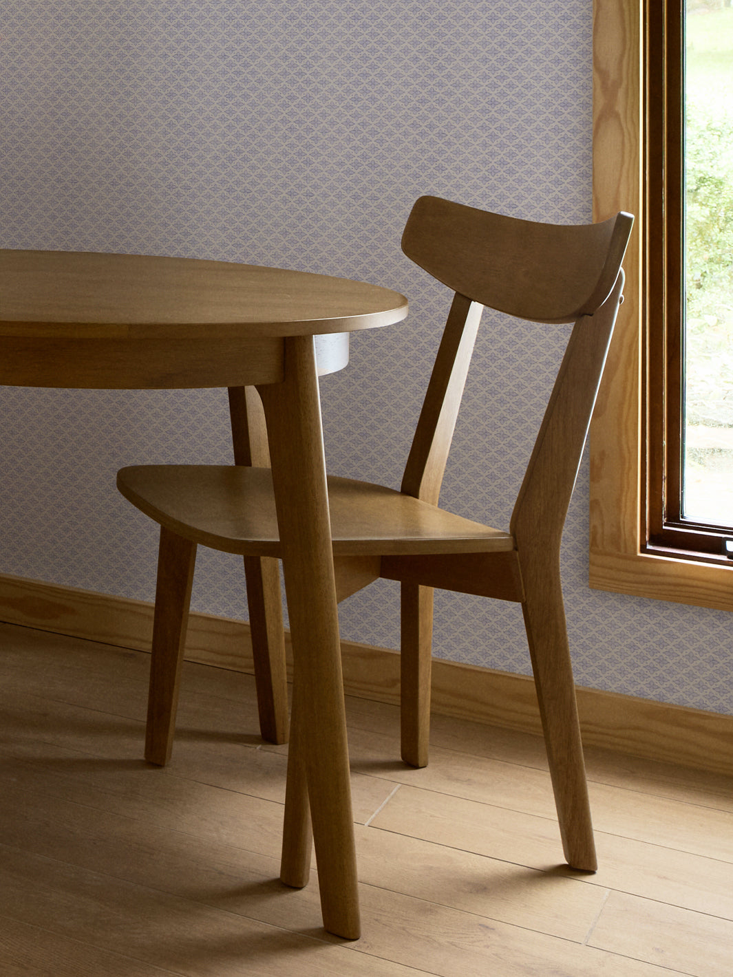'Hyacinth' Wallpaper by Wallshoppe - Periwinkle - Room Shot