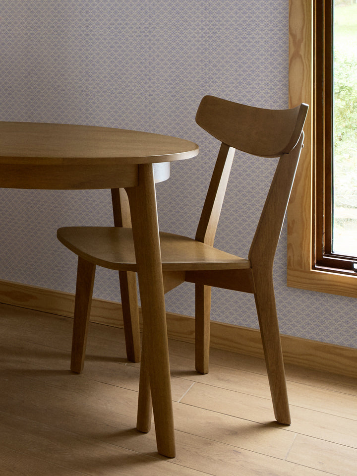 'Hyacinth' Wallpaper by Wallshoppe - Periwinkle - Room Shot