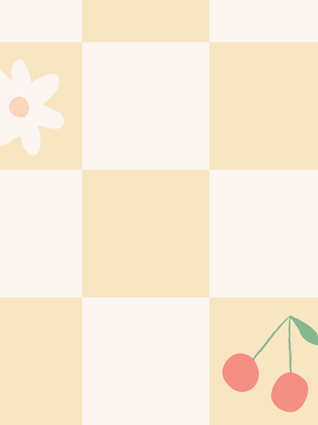 'Icons Check' Wallpaper by Meri Meri - Mellow Yellow